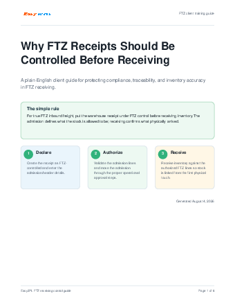 First page of Why FTZ receiving accuracy matters